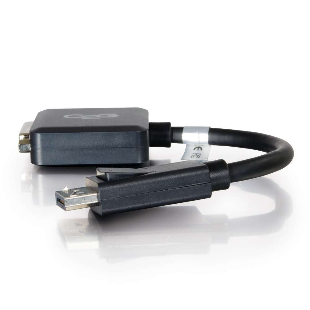 C2G Legrand DisplayPort to DVI, Male to Female Displayport Cable, Black DisplayPort Cable, 8 Inch Digital Display Cable, 1 Count, C2G 54321