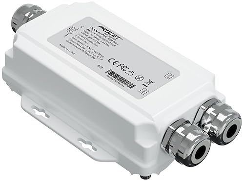 PROCET Gigabit PoE Injector 30W Outdoor IEEE802.3AT, 6KV Surge Protection, Aluminum Alloy IP67 Waterproof, Wide Temp -40? to 149? for Unifi E7, Sisco