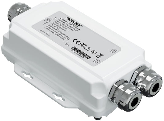 PROCET Gigabit PoE Injector 30W Outdoor IEEE802.3AT, 6KV Surge Protection, Aluminum Alloy IP67 Waterproof, Wide Temp -40? to 149? for Unifi E7, Sisco