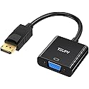 TSUPY DisplayPort to VGA, 1080P DP Adapter Gold-Plated Display Port Converter Male to Female VGA Cable Adapters to Connect Your Computer to a Large