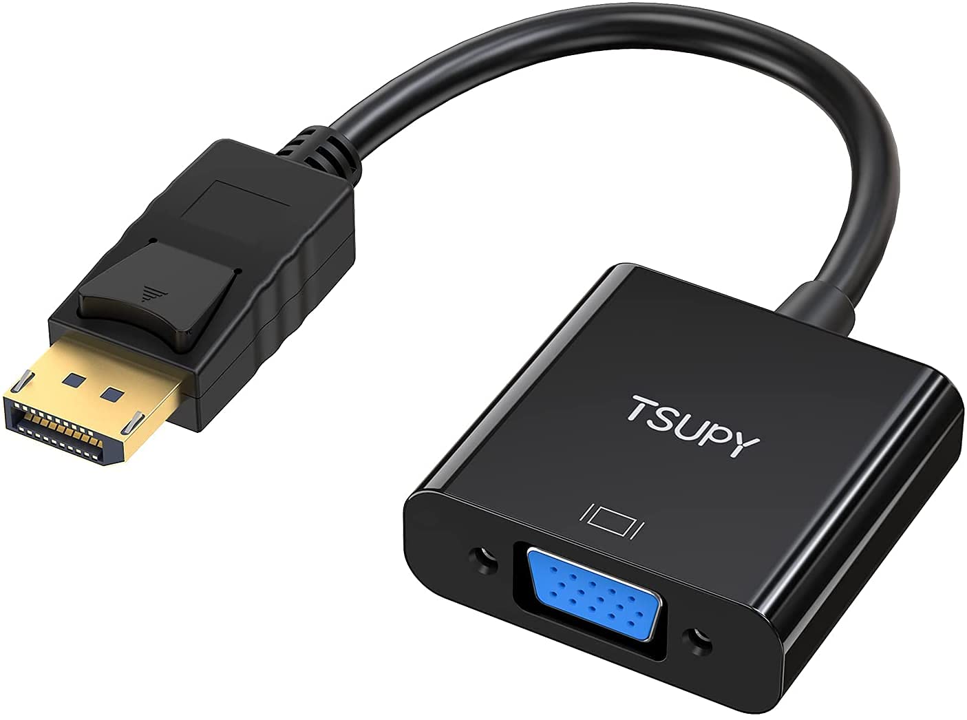 TSUPY DisplayPort to VGA, 1080P DP Adapter Gold-Plated Display Port Converter Male to Female VGA Cable Adapters to Connect Your Computer to a Large