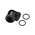 Wendry PC Water Cooling Fitting, 14mm OD G1/4 DIY 90 Degree Elbow Hard Pipe Tube Connector Water Liquid Cooling for PC Water Cooling System (Black)