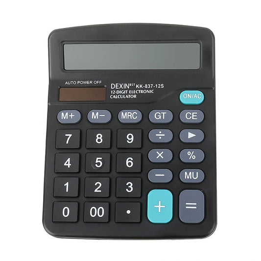 Calculator 12 Digit Office Calculators with Large LCD Display, Dual Solar Power and Battery Large Button Calculator Financial Office School