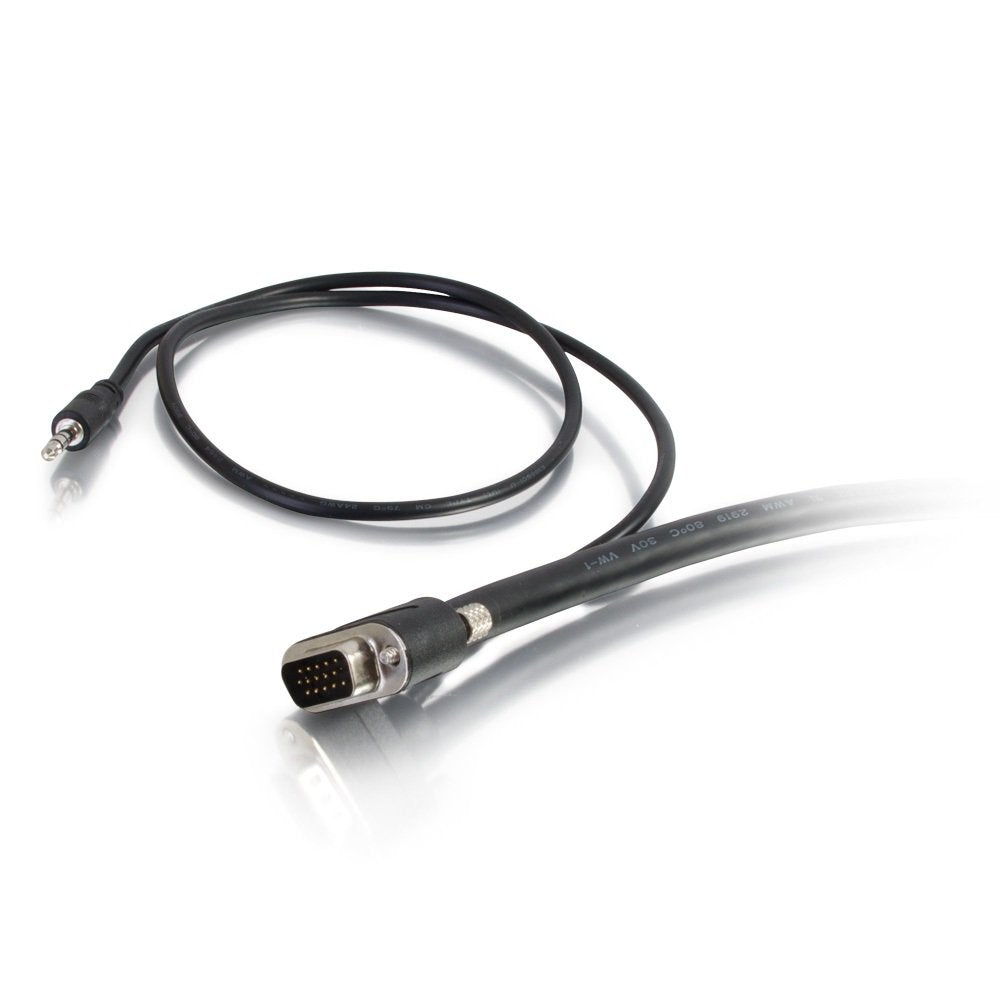C2G Legrand In-Wall A/V Cable, 25 Foot Audio Video Cable, Black 3.5MM Stereo Audio Video Cable, CMG-Rated Male to Male A/V Cable, 1 Count, C2G 50228