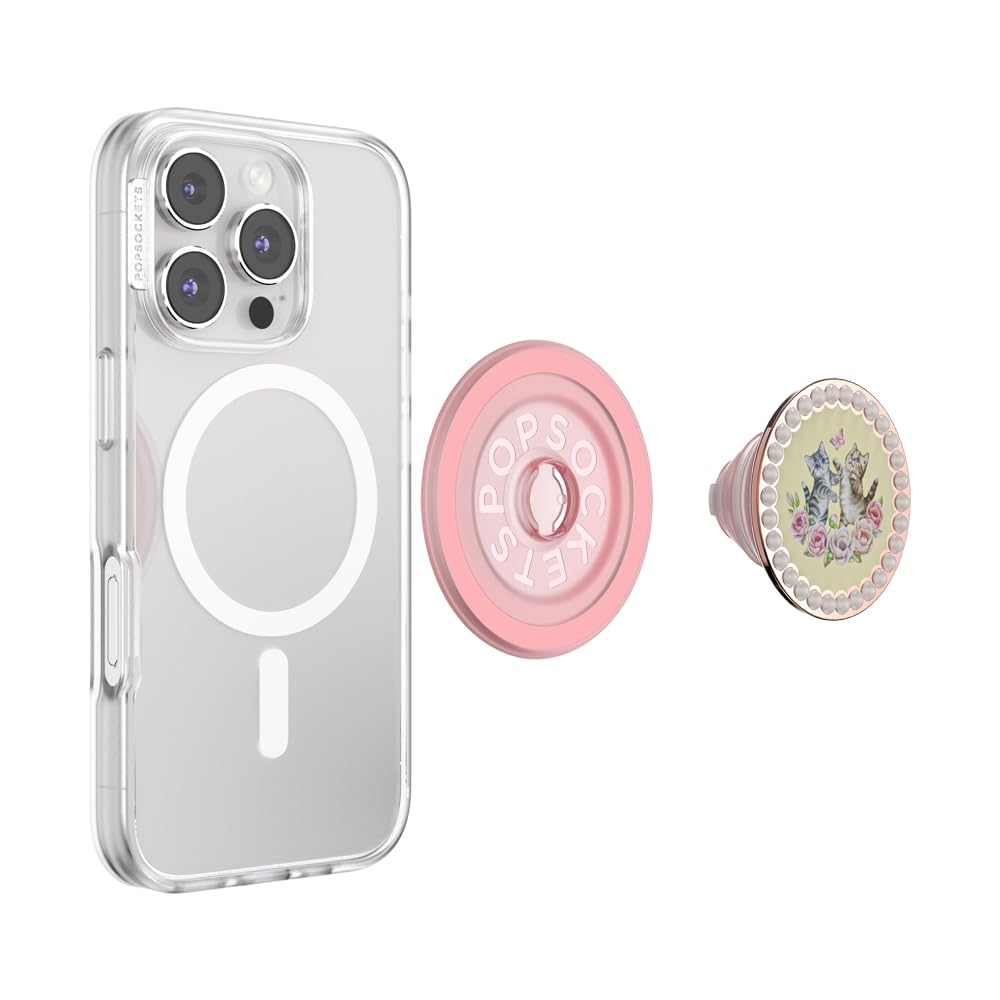 PopSockets Phone Grip for MagSafe, Magnetic Holder, Phone Stand, Cat - Kitty Cameo