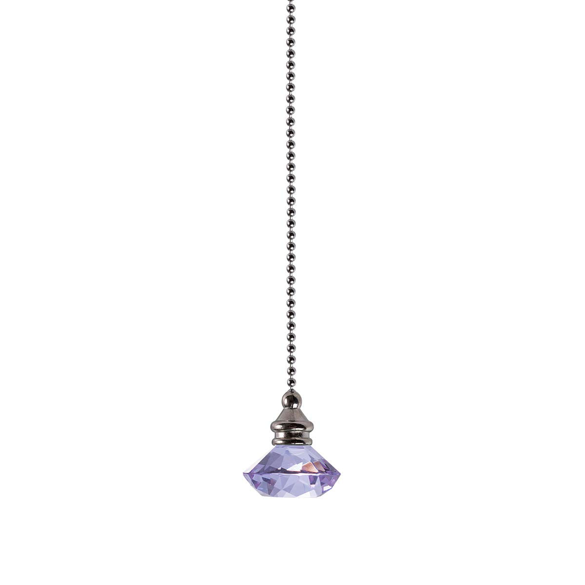 Ceiling Fan Pull Chain Set - 2 pieces Purple Diamond Fan Pull Chains 20 Inch Ceiling Fan Chain Extender with Chain Connector Home Wedding Decor