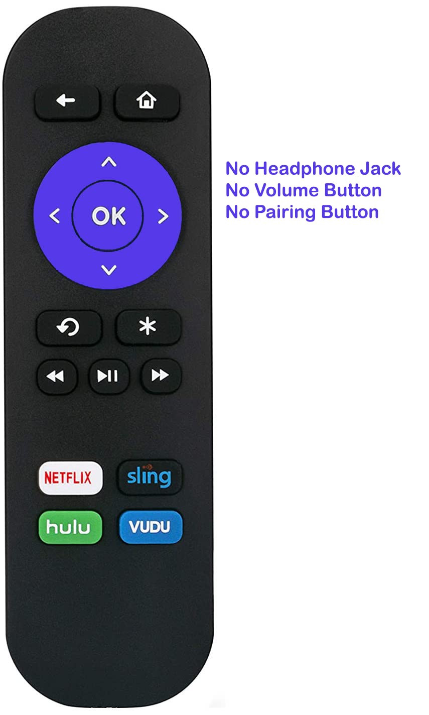 Remote Control Replaced for Roku 1 2 3 4 HD LT XS XD Roku Express 3900R Premiere 4620XB 4210XB 3900R 2500R 2700R 2450XB w/Channel Shortcut Buttons