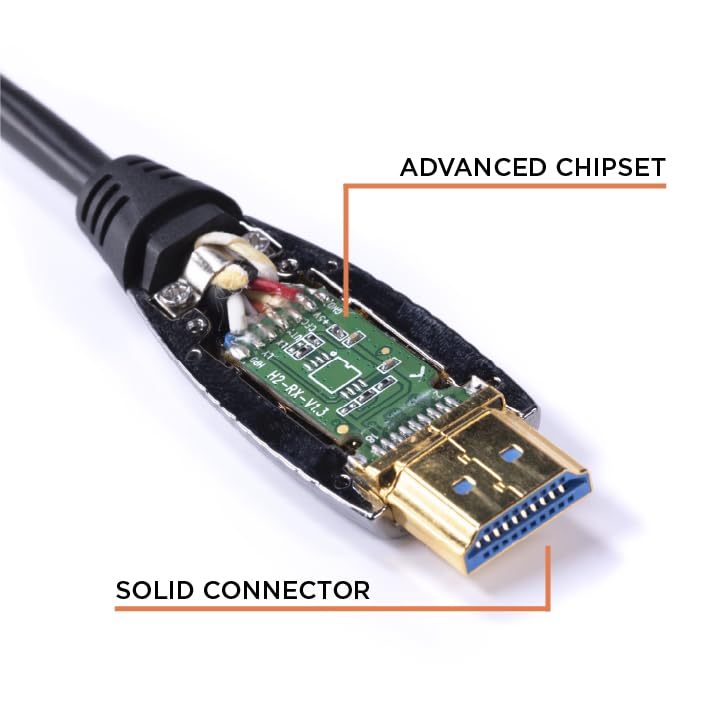 THE CIMPLE CO 150 Feet, 4K Fiber Optic HDMI Cable, Ultra High Speed Fiber Optic 18Gbps 4K @ 60Hz, 4:4:4 HDR, HDCP, ARC, 3D and More - Hybrid HDMI