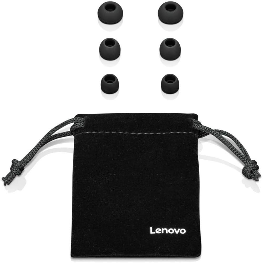 Lenovo 100 in-Ear Headphone, Wired, Microphone, Noise Isolating, 3 Ear Cup Sizes, Windows, Mac, Android, GXD0S50936, Black