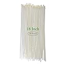 HAODE FASHION White Zip Ties Clear 18 Inch Heavy Duty, Cable Ties 50 Pieces, Long Zip Tie 120 lbs Strength Thick 0.3 inch, Large Plastic Cord Tie