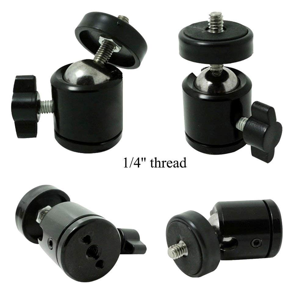 SLOW DOLPHIN Hot Shoe Mount Adapter 360 Degree Swivel Mini Ball Head 1/4 Tripod Screw for Cameras, Camcorders, Smart Phone, LED Video Light