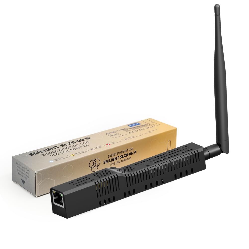 Xnbada Zigbee 3.0 to Ethernet SMLIGHT SLZB-06M USB and WiFi Gateway Coordinator with PoE, Universal Compatibility for Home Assistant, Zigbee2MQTT, ZHA