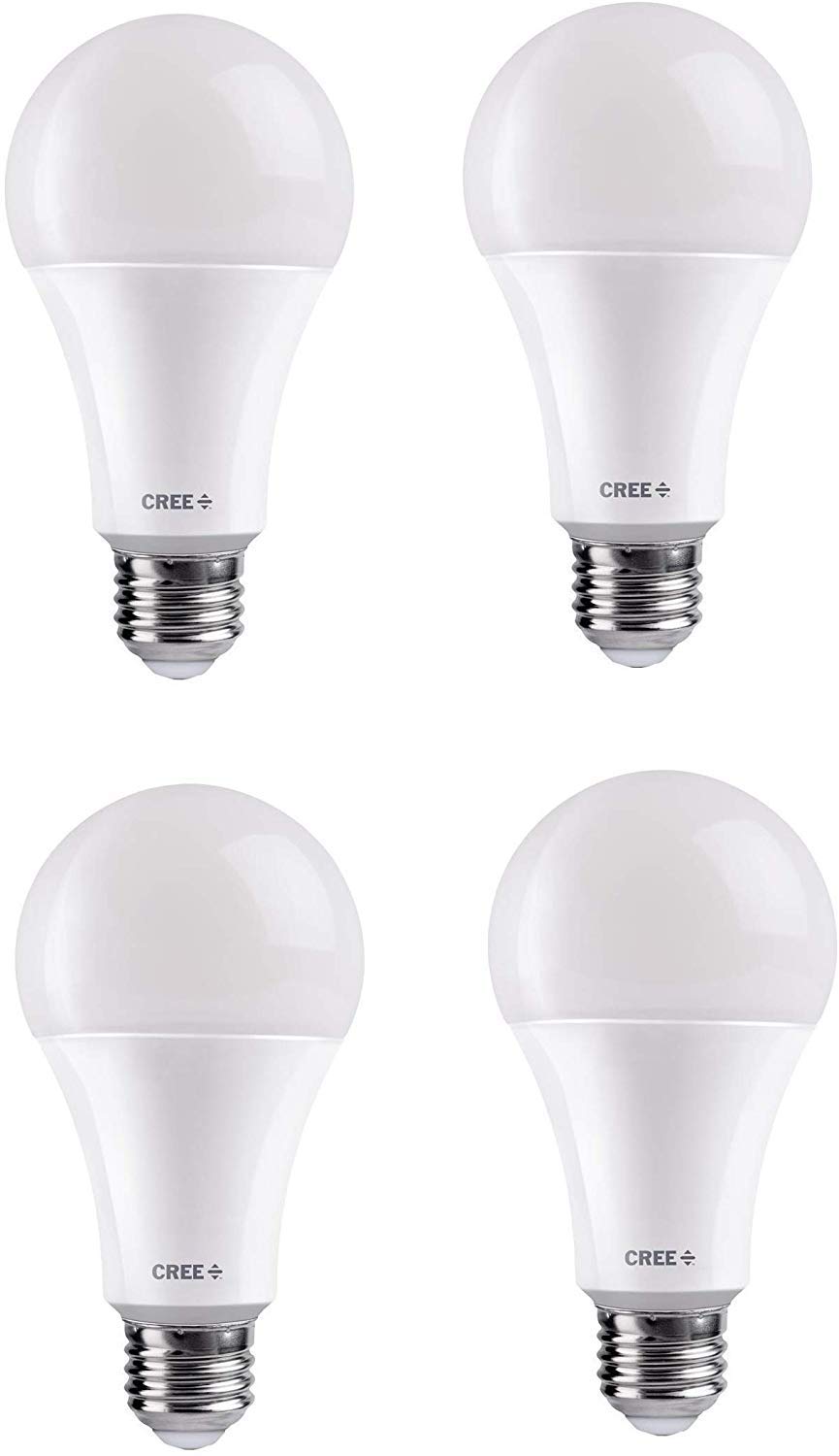 Cree Lighting A19-60W-B1-27K-E26-U4 Basic A19 60W Equivalent LED Bulb (Dimmable) 800 lumens Soft White 2700K 4 Pack