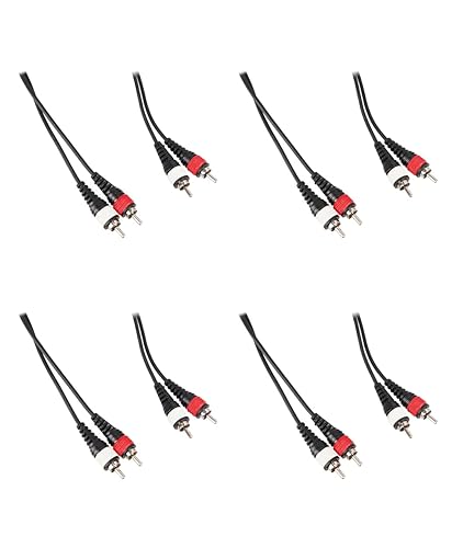 Rockville RCDR10B 10ft Dual Mono Right Angle RCA to Straight RCA Patch Cable, 100% Copper, Nickel-Plated Connectors, for Musicians and Home Theater