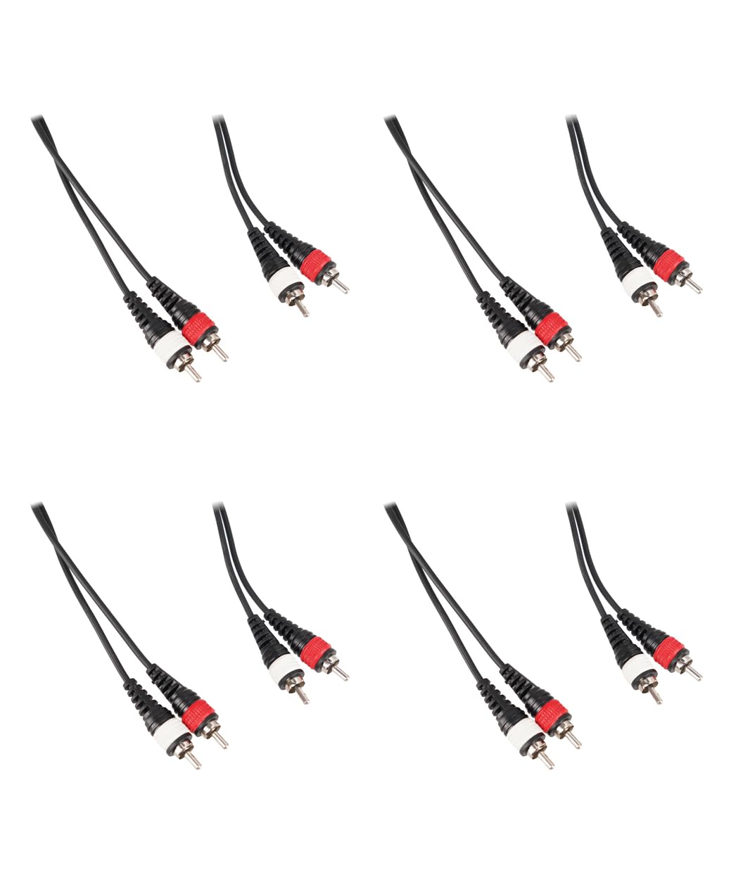 Rockville RCDR10B 10ft Dual Mono Right Angle RCA to Straight RCA Patch Cable, 100% Copper, Nickel-Plated Connectors, for Musicians and Home Theater