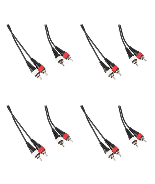 Rockville RCDR10B 10ft Dual Mono Right Angle RCA to Straight RCA Patch Cable, 100% Copper, Nickel-Plated Connectors, for Musicians and Home Theater