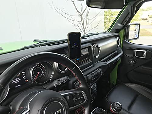 Course Motorsports DirectFit Phone Mount - Magnetic or Wireless Charging for Jeep Wrangler/Gladiator/Rubicon 2018-2023 Compatible with All Phones