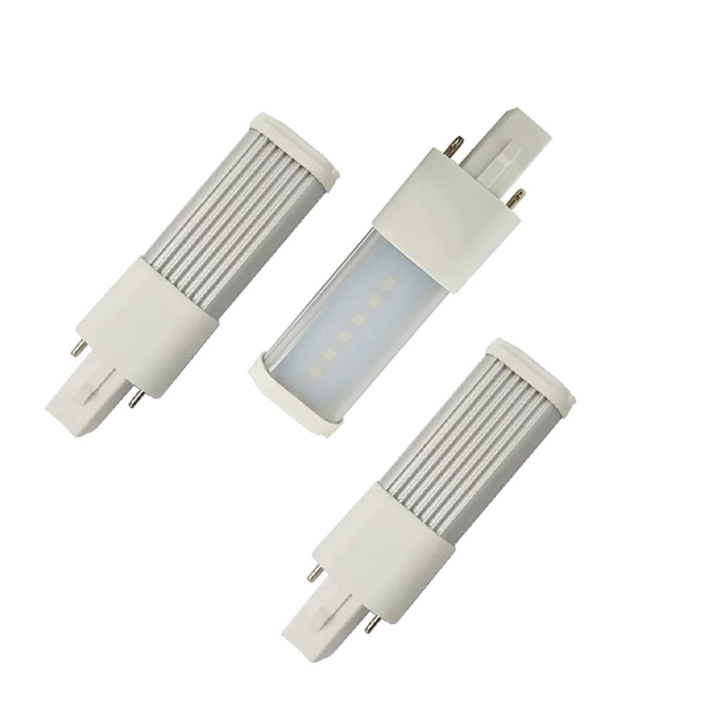 E-Simpo 2pcs G23 3W PLS-7W Replacement G23d 2P Daylight 6000K 110V AC Retrofit Horizontal Sideview Recessed Down LED Desk Read Table Plug PL Lamp