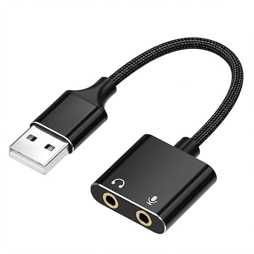 Bewinfy Universal USB Audio Adapter with 3.5mm Combo Jack - for PC, Laptop, Mac, PS5, PS4 & More (Windows/Mac/Linux Compatible)(AA-01)