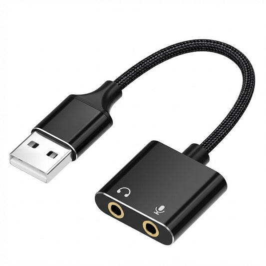 Bewinfy Universal USB Audio Adapter with 3.5mm Combo Jack - for PC, Laptop, Mac, PS5, PS4 & More (Windows/Mac/Linux Compatible)(AA-01)