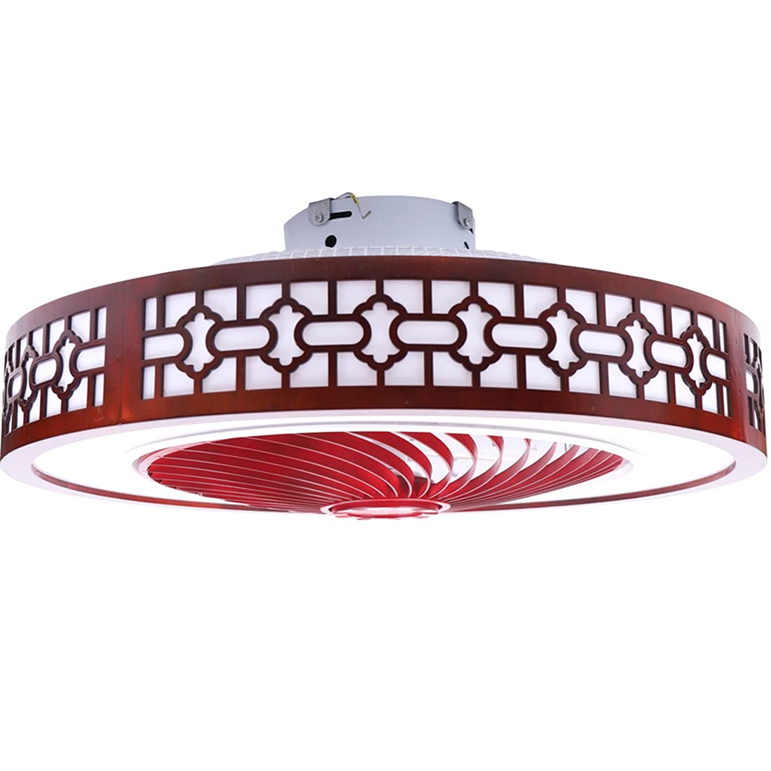 LOYALHEARTDY Modern Bladeless Ceiling Fan with Light, Flush Remote, 22" Smart 3 Light Color Change and 3 Speeds, Low Profile Ceiling Fan with Lights