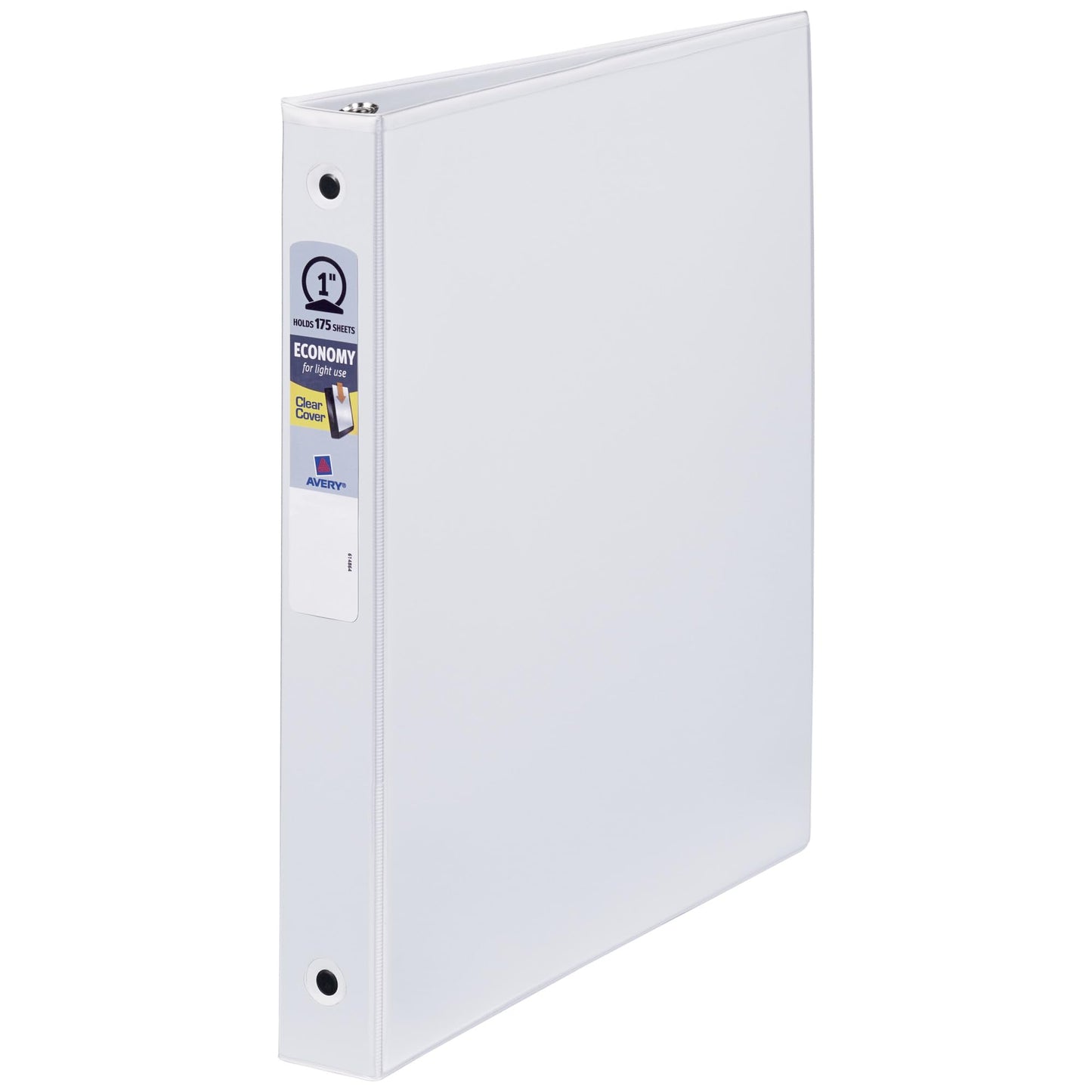 Avery® Standard View 3 Ring Binder, 1" Round Rings, 175-Sheet Capacity, 1.4 Inch Wide Spine, 1 White Binder, Ideal for Lightweight Organization