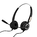 Sanpyl USB Call Center Office Headphone, Binaural Stretchable Over Ear Telephone Headset, Hands Call, Noise Cancelling Microphone, Mute Function