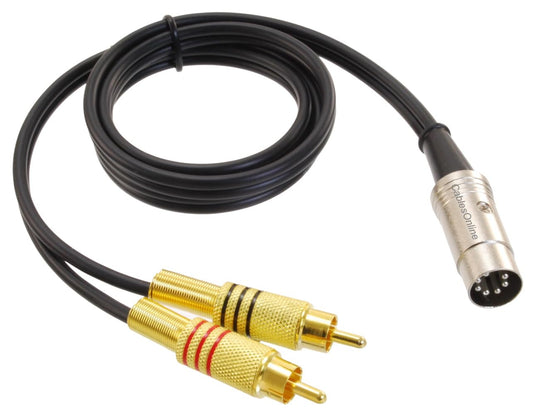 CablesOnline, 3ft 7-Pin Din Male to 2-RCA Male Professional Grade Audio Cable for Bang & Olufsen, Naim, Quad...Stereo Systems, BO-2703K