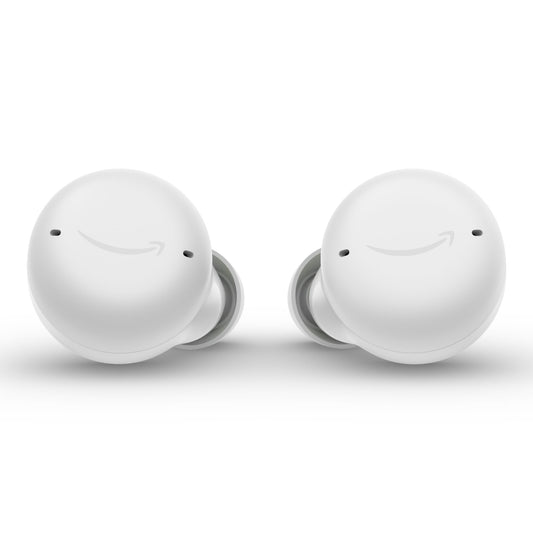 Amazon Echo Buds with Active Noise Cancellation (newest model), Wired charging case, Glacier White