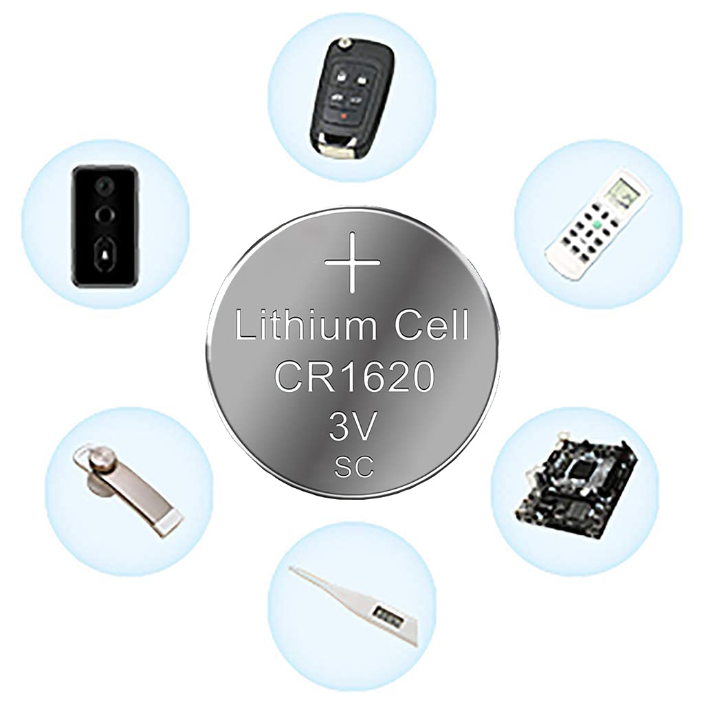 SKOANBE 12 Pack CR1620 3V Lithium Battery for Car Remote Key Fob