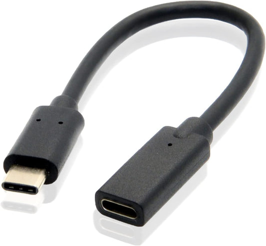 USB C Extension Cable 0.6FT, USB Type-C 3.1 Gen2 Male to Female Extender Cord, 4K Video/10Gbps Data/100W Fast Charging USB-C Extension Wire Lead