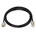 Bingfu UHF PL259 to SO239 RG58 Coax Extension Cable - 2m/6.5ft for Vehicle CB, Ham, Two-Way, Marine VHF Radio - Male to Female Jumper for Walkie