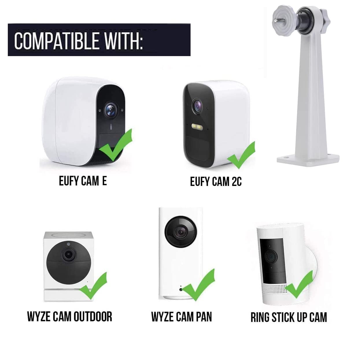 BYYING Surveillance Security Camera Mount Bracket, Adjustable Universal Camera Wall Mounting Bracket for IP Cameras,CCTV