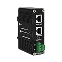Elenzk Industrial Gigabit PoE++ Injector Hardened IEEE802.3at/bt 95W PoE Adapter with 12-48VDC Input DIN-Rail and Wall Mount