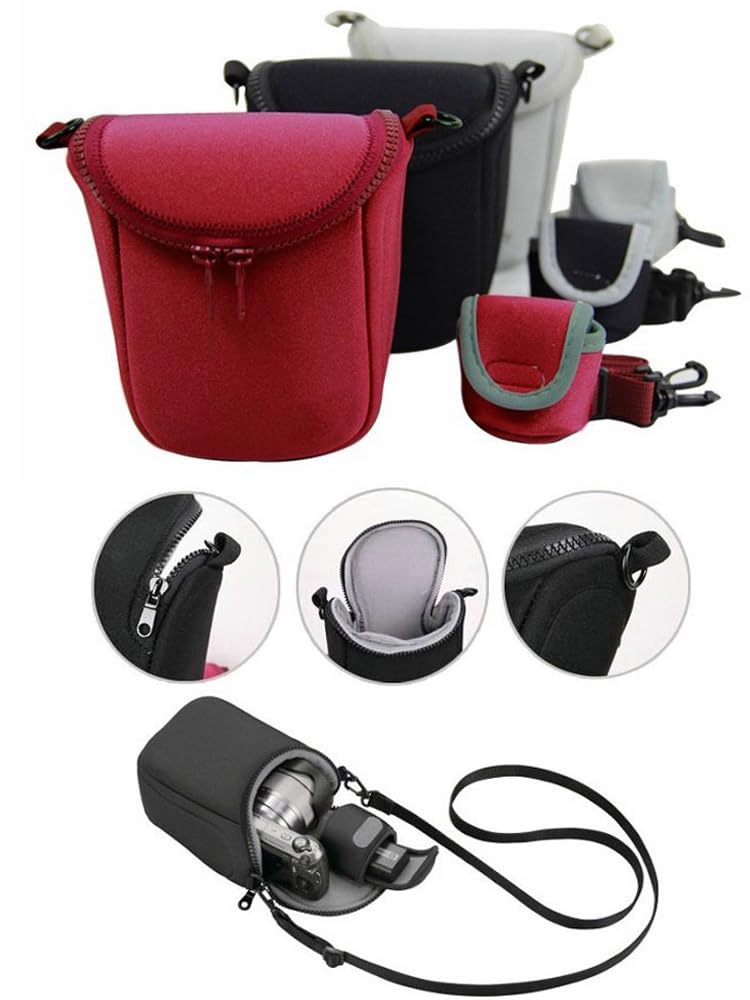 BIZOEdigital Protable Camera Cover Case Bag For Olympus E-M10 EM10II E-M5II EP3 EM5 EPL6 EPL7 E-PL8 EPL5 EP5 14-42mm Lens with strap (Black)