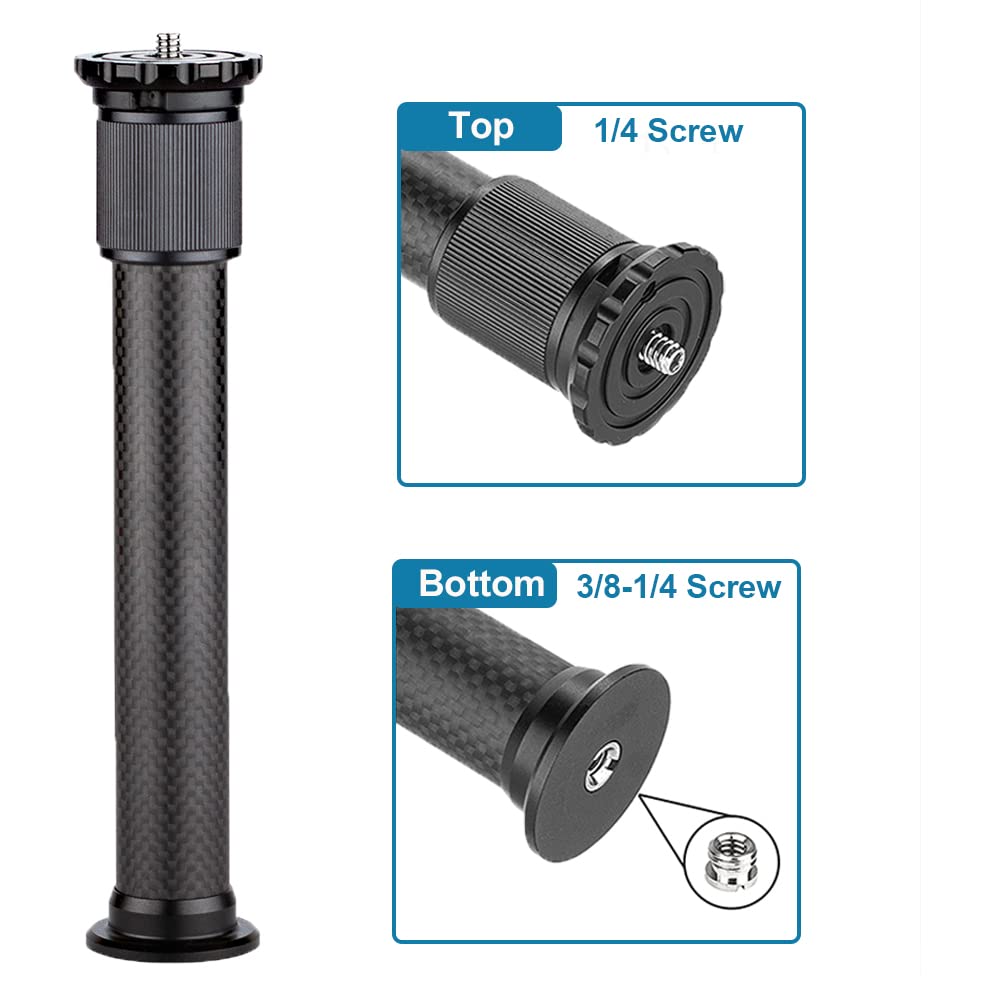 Carbon Fiber Tripod Extension Two-Section Rod Central Column Extender Tube for Photo Studio Monopod DSLR Camera Microphone Stand