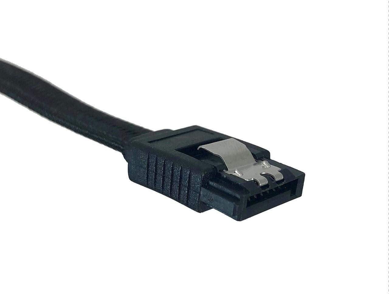 Micro Connectors 2-Pack 40” SATA III Straight Nylon Sleeved Cable with Locking Latch - Black (F03-40SLBK-2)
