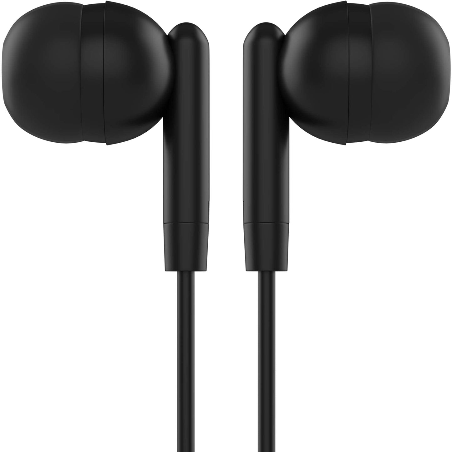 Maeline Bulk Earbuds with 3.5 mm Headphone Plug - 30 Pack Wholesale Bundle - Jet Black