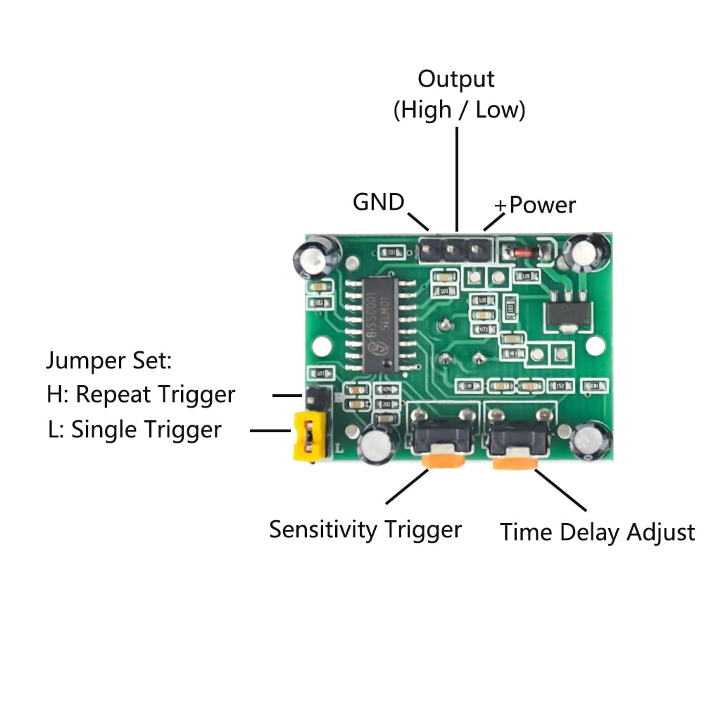 WMYCONGCONG 10 PCS HC-SR501 PIR Module Pyroelectric Infrared Motion Sensor Module Detector for Security Use