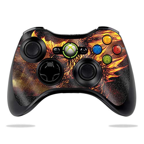 MightySkins Glossy Glitter Skin for Microsoft Xbox 360 Controller - Golden Dragon | Protective, Durable High-Gloss Glitter Finish | Easy to Apply