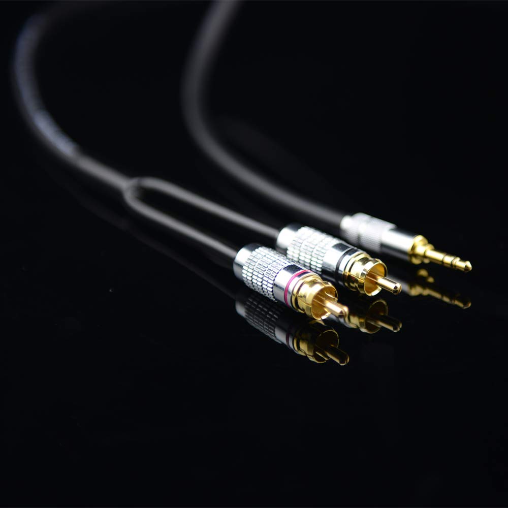 Primeda Audiophile Audio Cable Stereo 3.5mm Male to 2 RCA Male Hi Fi for MP3,CD,Speakers,Home Theater,HDTV (Straight 3.5mm (6 Feet))