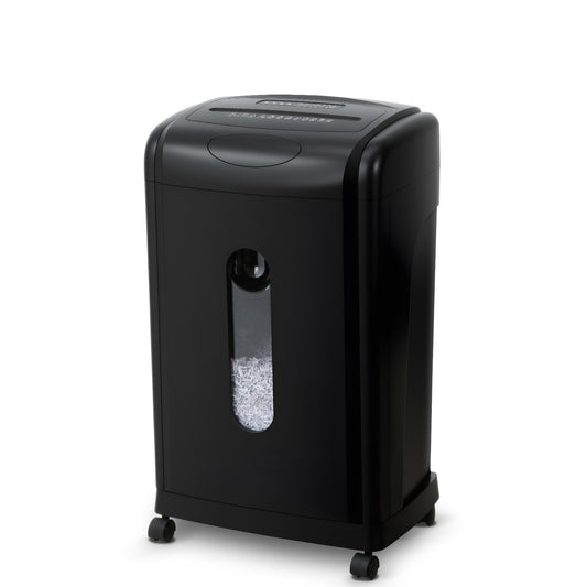 Low Noise 48dB Paper Shredder for Home, 10-Sheet Micro Cut, P-5 High Security, CD/Credit Card Shredder, 7.9 Gallons Wastebasket, Black