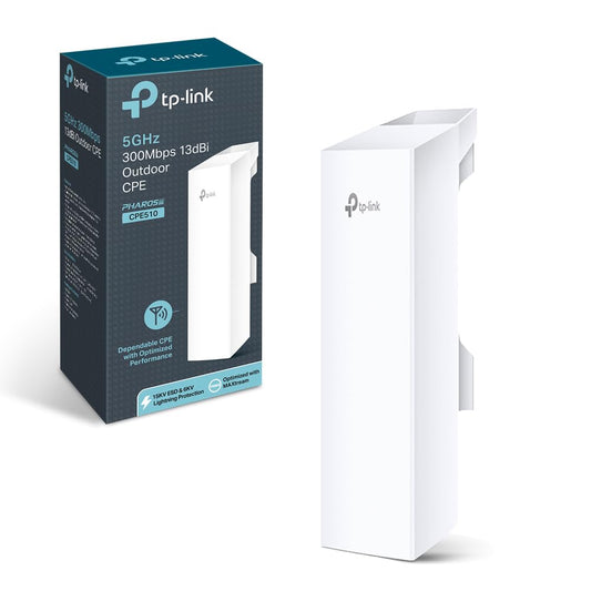 TP-Link 5GHz N300 Long Range Outdoor CPE for PtP and PtMP Transmission | Point to Point Wireless Bridge | 13dBi, 15km+ | Passive PoE Powered w/Free