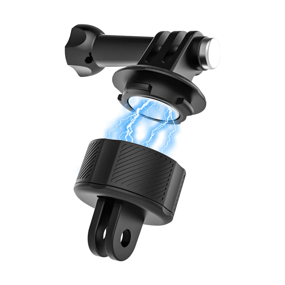 SUREWO Quick Release Base Mount Kit for GoPro,Magnetic Suction & Swivel Lock Adapter Compatible with GoPro Hero 13 12 11 10 9 8 7 6 5 Black,DJI Osmo