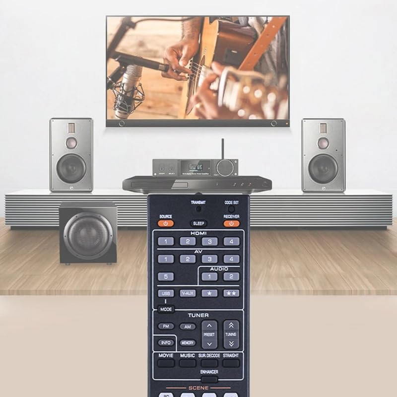 Replacement Remote Control RAV491 ZF30320 Fit for Yamaha YHT-399U HTR-5063 RAV293 RAV331 RAV334 RX-V467 RX-V367 RX-V371 AV A/V Receiver