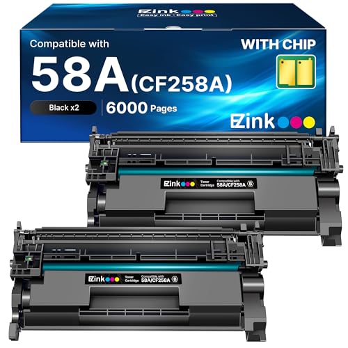 58A Toner Cartridge CF258A 58X for HP Printer M428fdw (2 Black, with Chip)