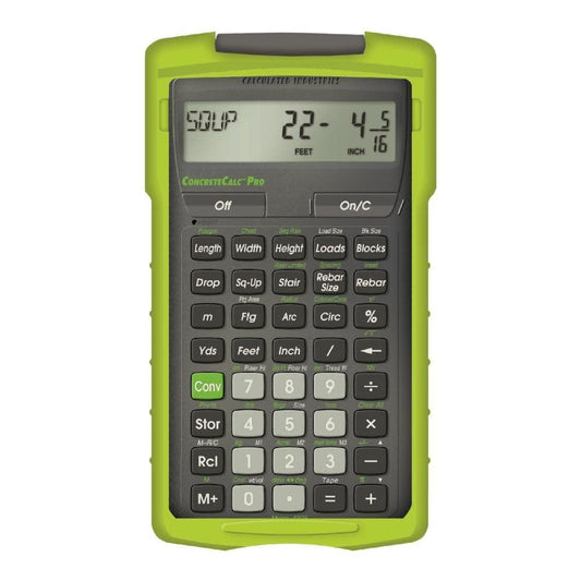 Calculated Industries 4225 ConcreteCalc Pro Advanced Feet-Inch-Fraction, Metric Construction-Math Calculator Tool for Concrete, Masonry, Paving