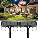 POOWUUDT Solar Spot Lights Outdoor Waterproof 2Pack,Solar Uplights Motion Sensor Landscape Lighting for Outside Yard Garden Pathway,Solar Tree