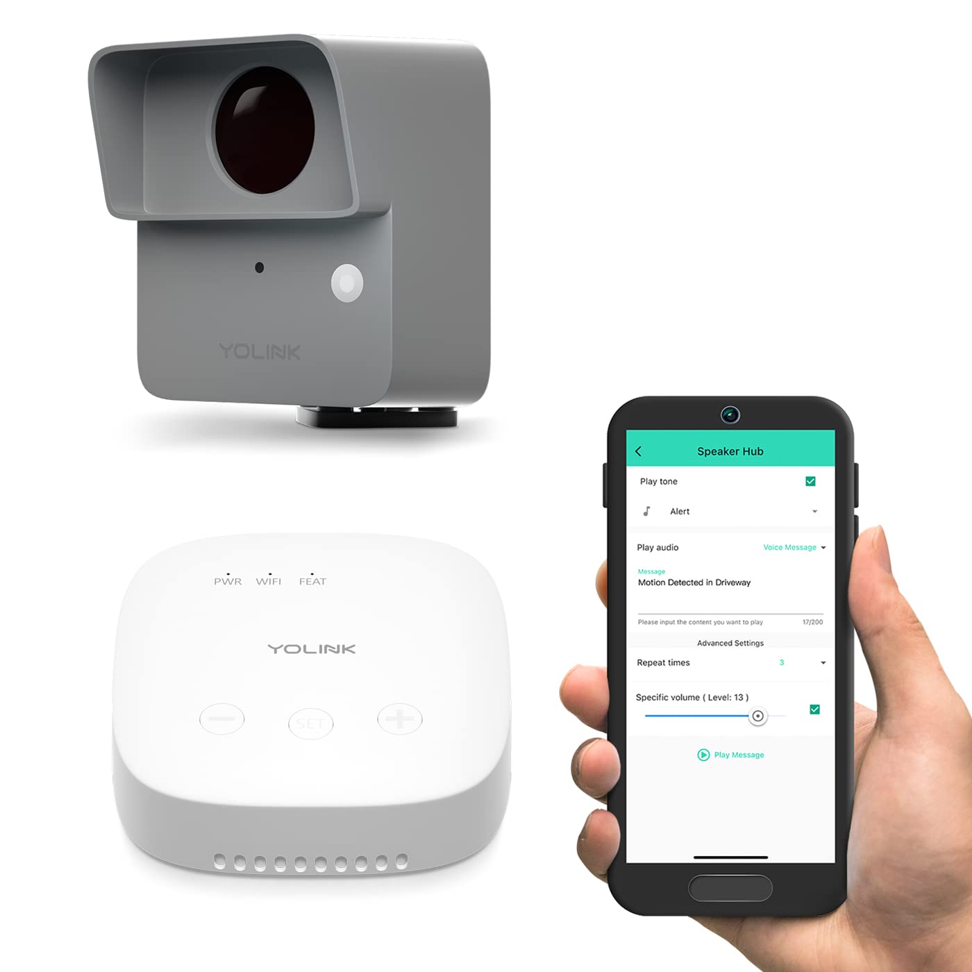 YoLink LoRa Smart Outdoor Motion Sensor Starter Kit, Driveway Alert, Property Invasion/Tresspassing Detector, Email/SMS/Push Alerts, Alexa, IFTTT