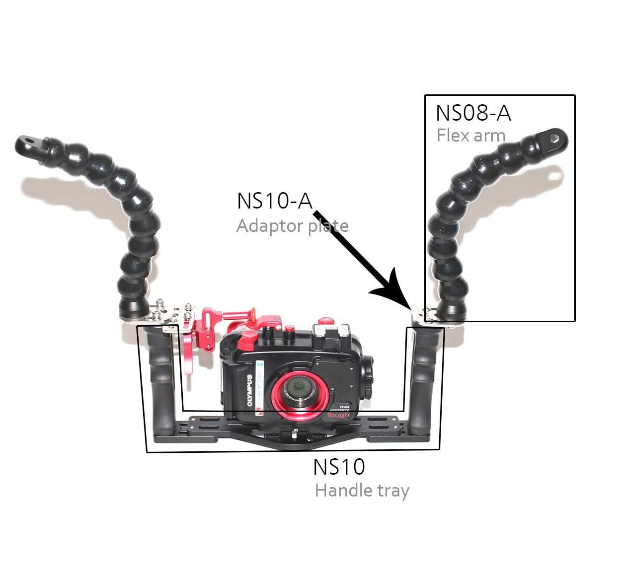 nitescuba NS10-A Flex arm Adaptor Plate for NS10 Tray